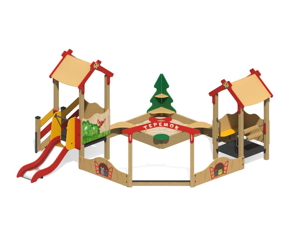 Песочный дворик "Теремок" с горкой